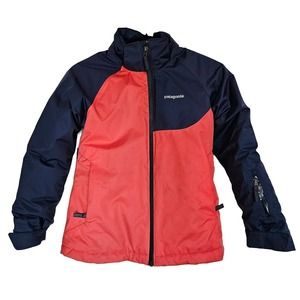Patagonia Kids Ski Jacket Size 10 Medium Navy Blue H2No Water Wind Proof VGC